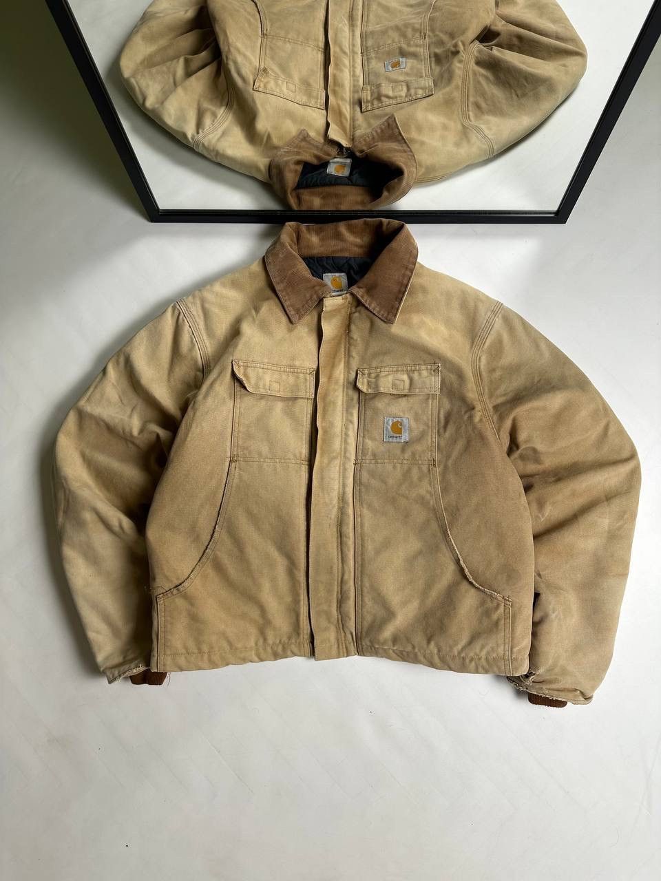 Carhartt 90s Dirty Trashed CARHARTT Duck Canvas Cropped Jacked Size US XL / EU 56 / 4 - 2 Thumbnail