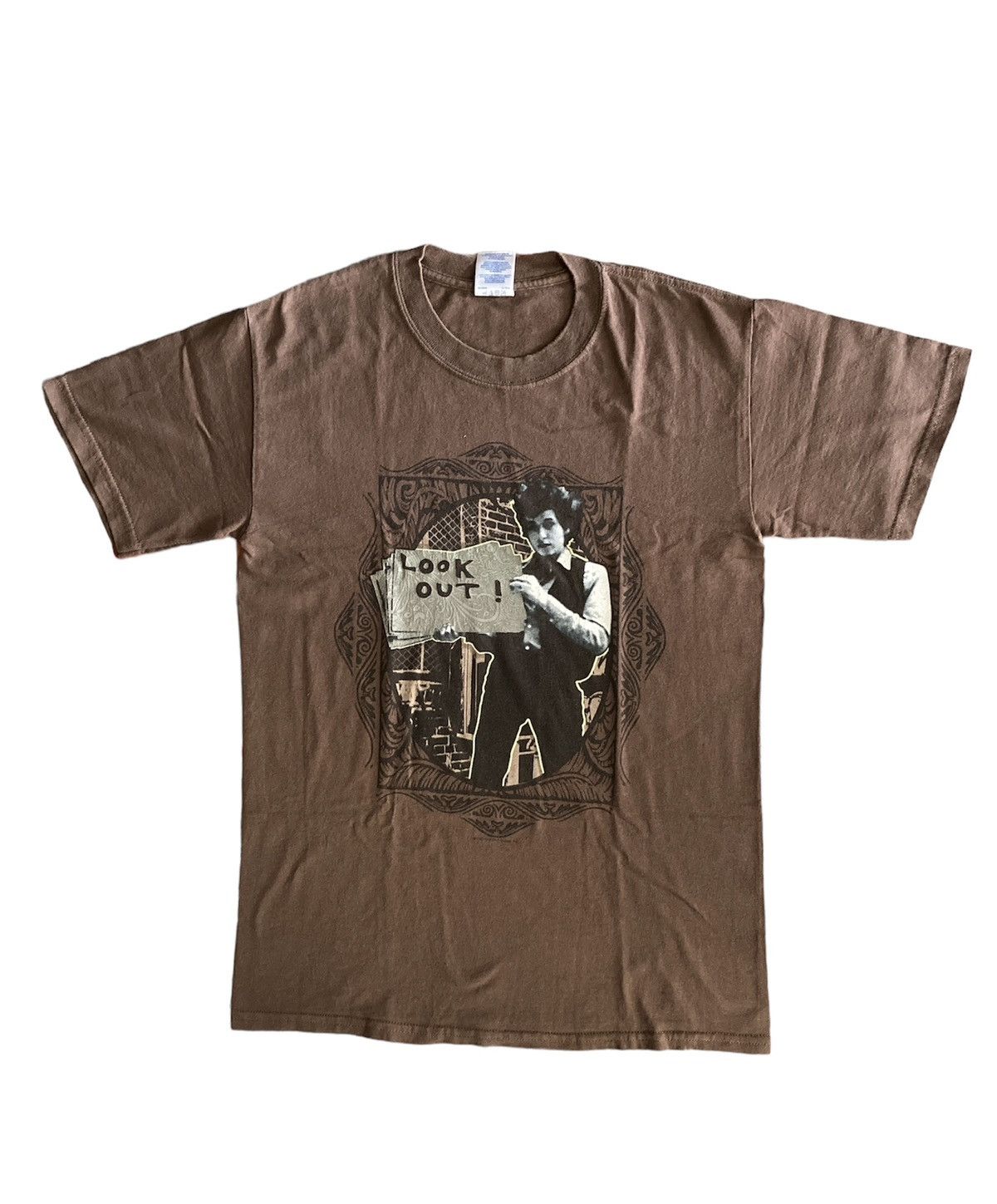 image of Rock T Shirt x Rock Tees Vintage 00S Bob Dylan Tour T Shirt in Brown, Men's (Size Small)