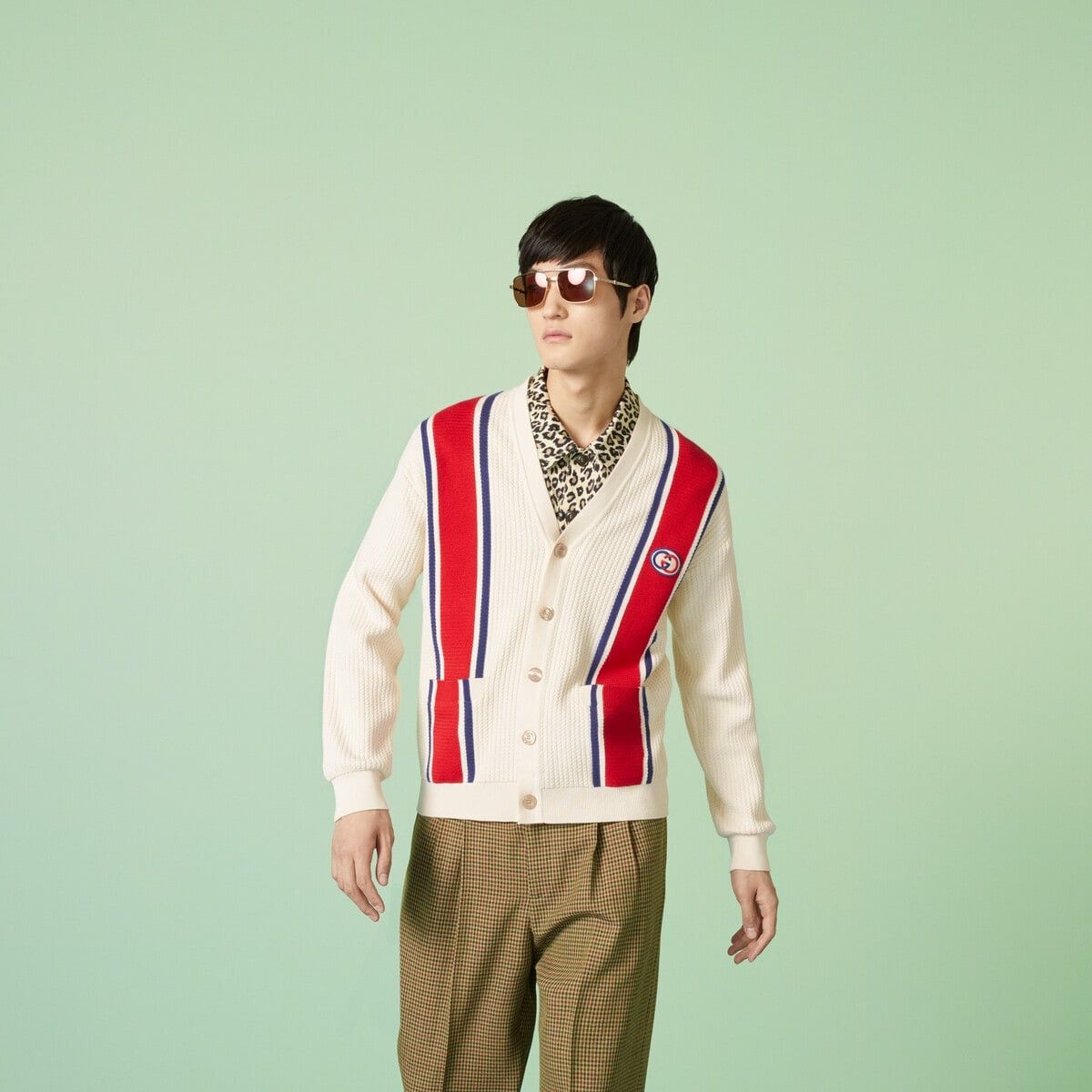 Gucci o1s1wg110925 Knit Cotton Cardigan With Patch in Multicolor Size US XXL / EU 58 / 5 - 5 Thumbnail