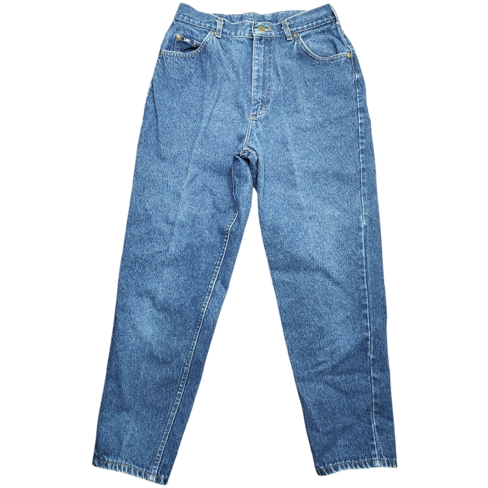Lee VINTAGE Lee Jeans Blue Denim 26x27 High Rise Mom Tapered 80s 90s USA Womens Size 26" / US 2 / IT 38 - 2 Thumbnail