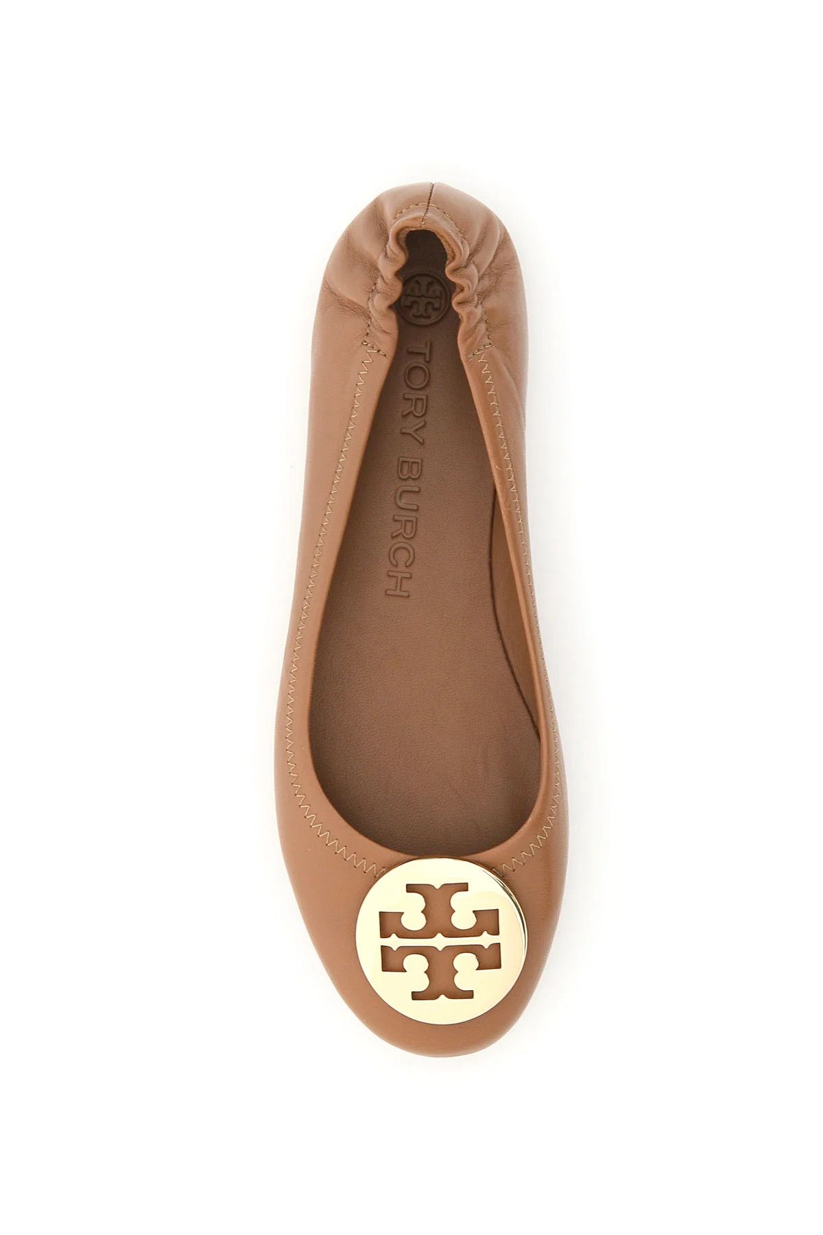 Tory Burch o1s22i1n1024 Leather Flats in Brown Size US 8 / IT 38 - 2 Thumbnail