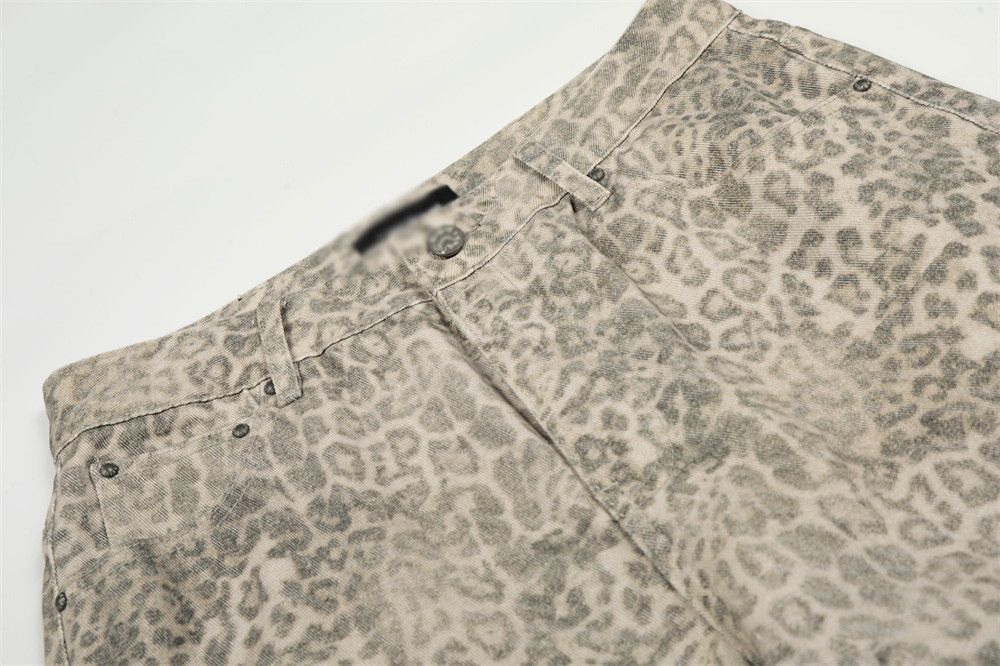 Vintage Retro men's distressed washed punk leopard loose trousers Size US 32 / EU 48 - 3 Thumbnail