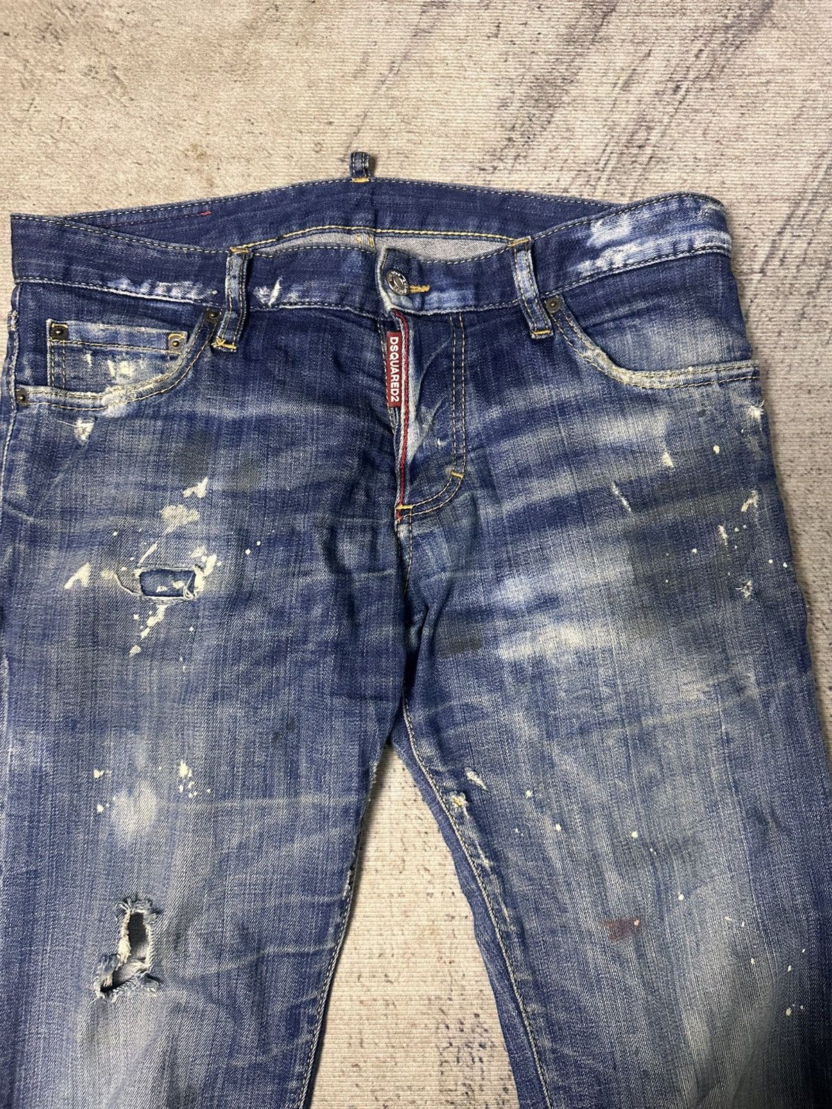 Dsquared2 Dsquared2 Distressed Paint Splatter Denim Size US 33 - 4 Thumbnail