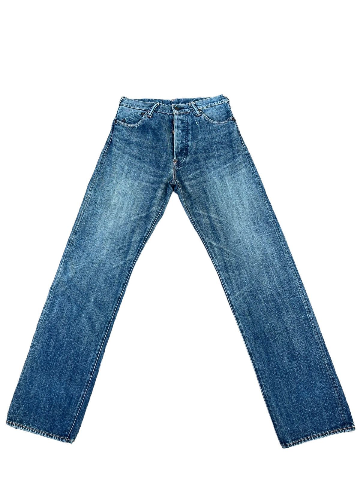 Evisu Vintage Evisu Yamane TATEOTI Faded Blue Denim Selvedge Jeans Size US 31 - 2 Thumbnail