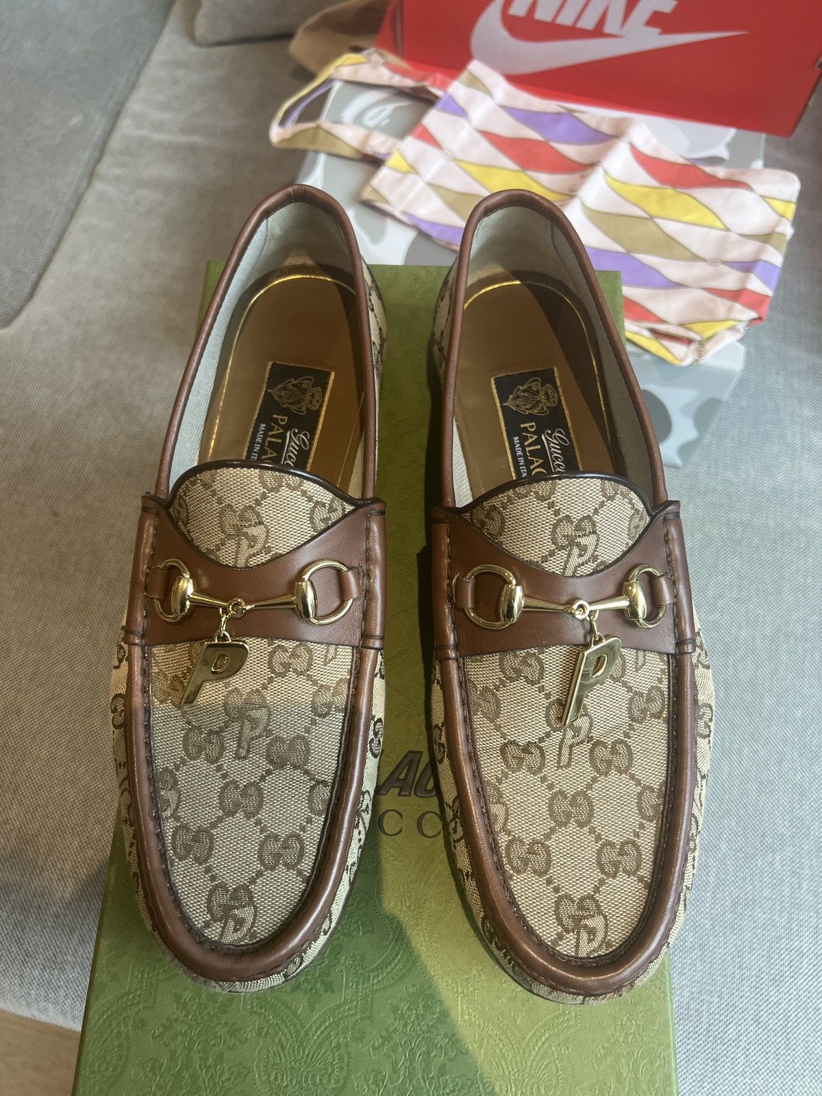 Gucci Gucci x Palace Pink Canvas Horsebit Loafers | Grailed