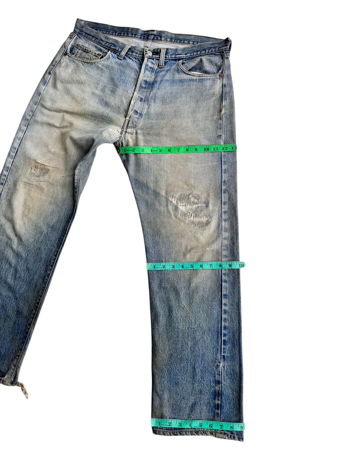 Levi's Vintage Distressed Levis 501 Selvedge Top button 6 Size US 36 / EU 52 - 20 Thumbnail