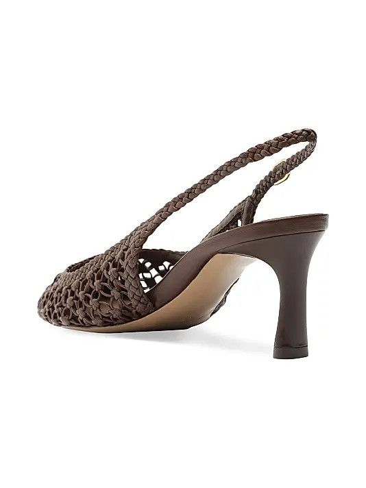 Alexandre Birman os11x1225 Jane Tresse 60MM Woven Leather Slingback Pumps Size US 9 / IT 39 - 10 Thumbnail