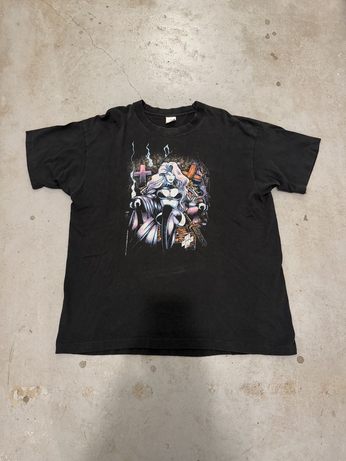 Fruit Of The Loom × Marvel Comics × Vintage *RARE* 1993 90s SINGLE STITCH COMICS CHAOS! LADY DEATH Size US XL / EU 56 / 4 - 8 Thumbnail