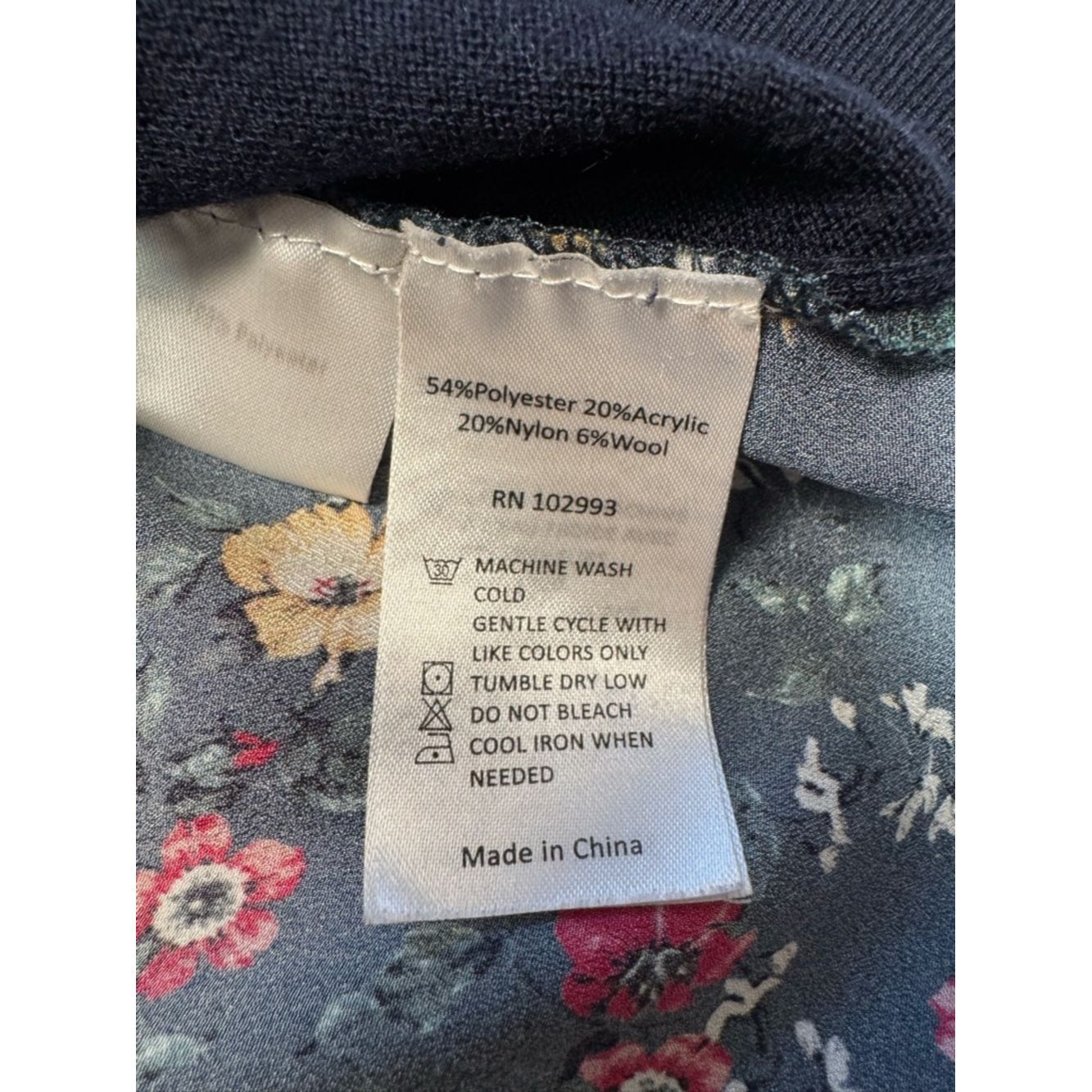 Derek Lam 10 Crosby Derek Lam Navy Floral Back Wool Blend Sweater Size L Size L / US 10 / IT 46 - 8 Thumbnail