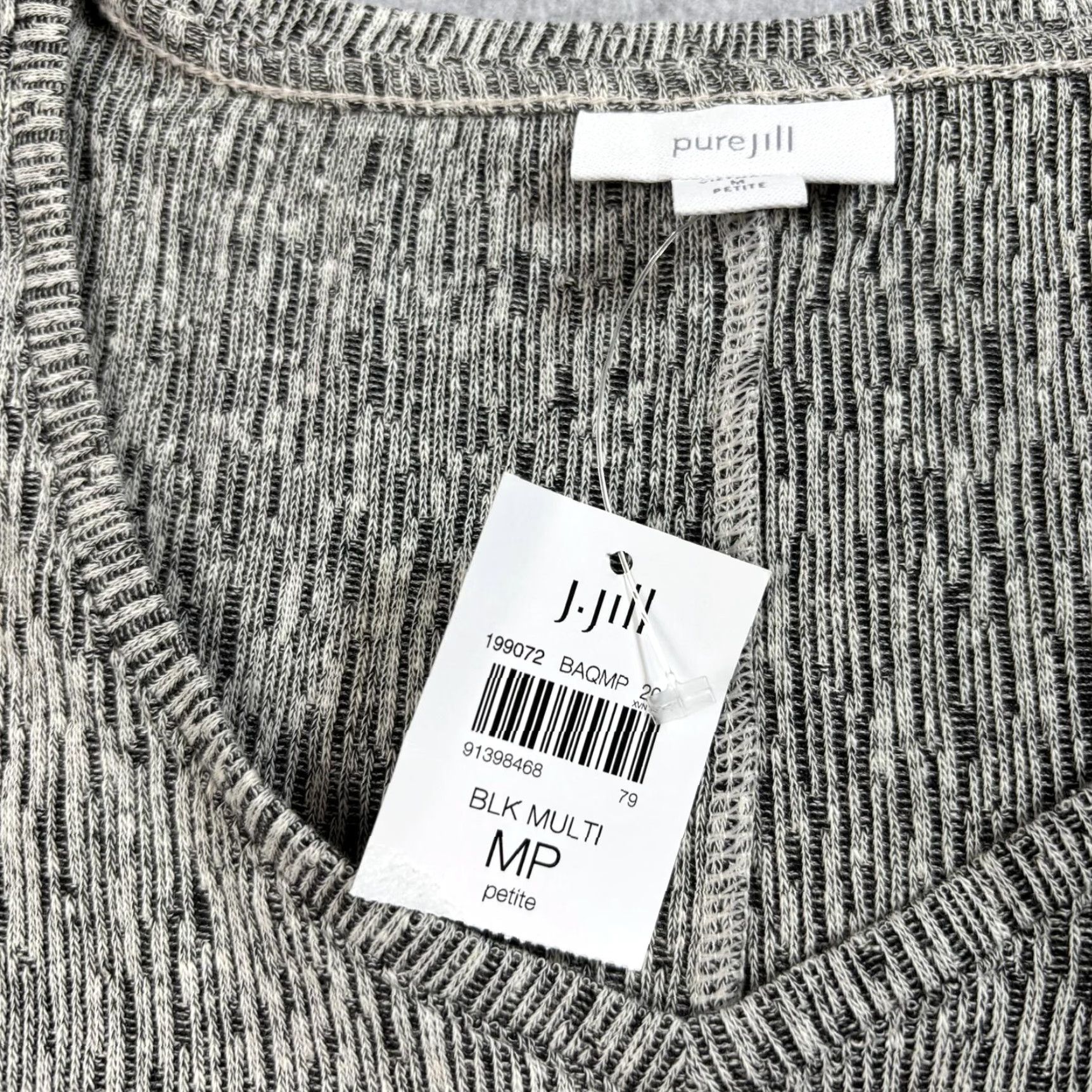 J. Jill VINTAGE J. Jill Pure Jill Sweater Shirt Women Medium Petite Gray V-Neck Tunic Dress Capsule Size M / US 6-8 / IT 42-44 - 4 Thumbnail