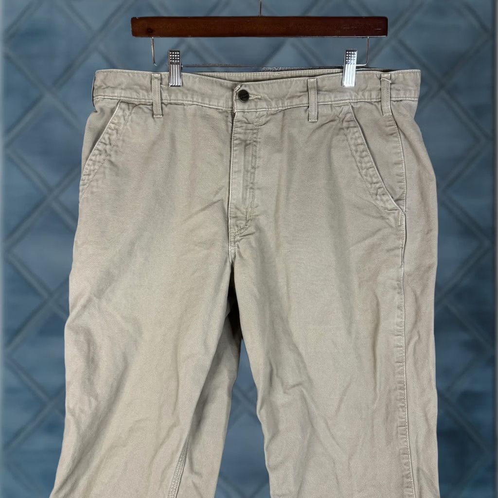 Carhartt Carhartt Pants Mens 38x32 Khaki Canvas Relaxed Fit Carpenter Work Dungaree B299 Size US 38 / EU 54 - 1 Thumbnail