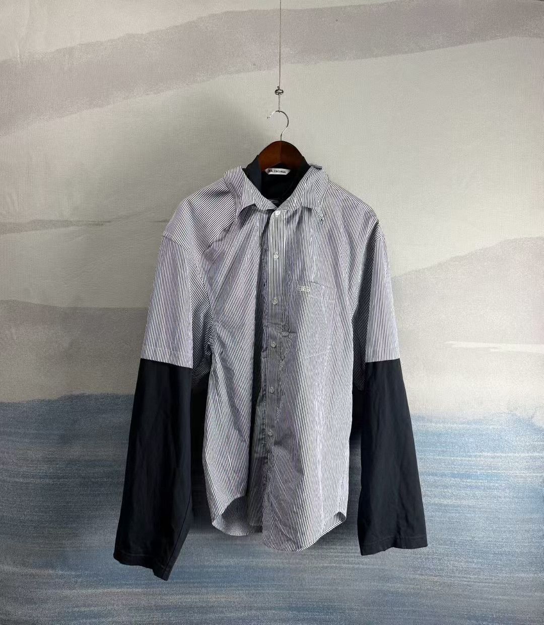 Balenciaga Balenciaga SS22 Striped Double B Layered Shirt Size US M / EU 48-50 / 2 - 1 Thumbnail