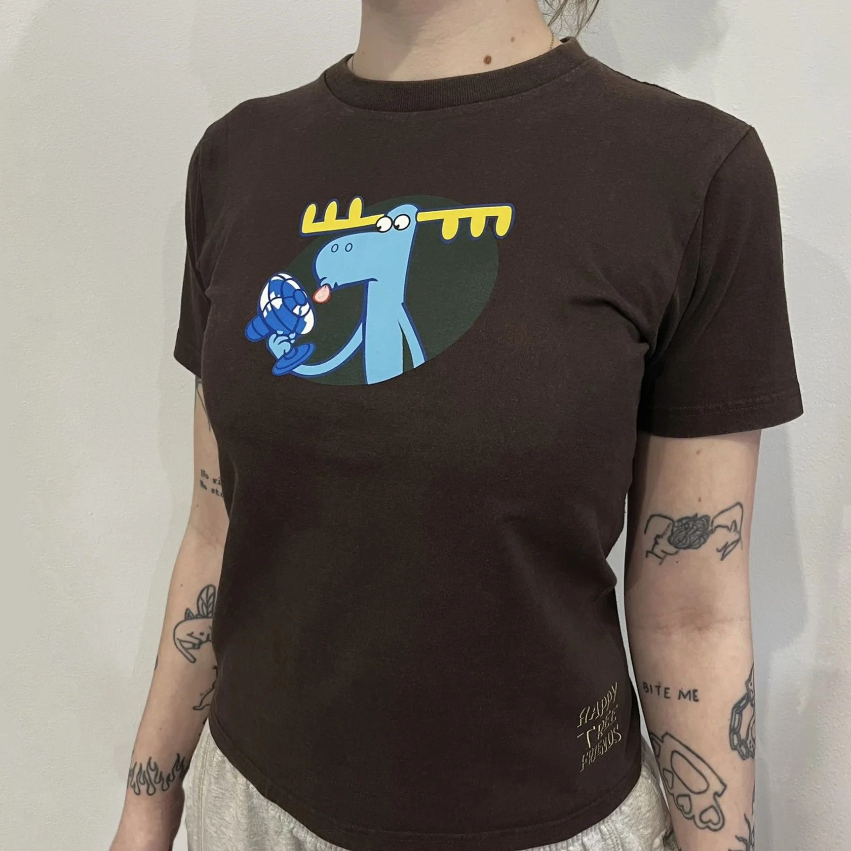 Vintage Happy Tree Friends 2005 Lumpy Fan Brown Tee Size US S / EU 44-46 / 1 - 1 Thumbnail