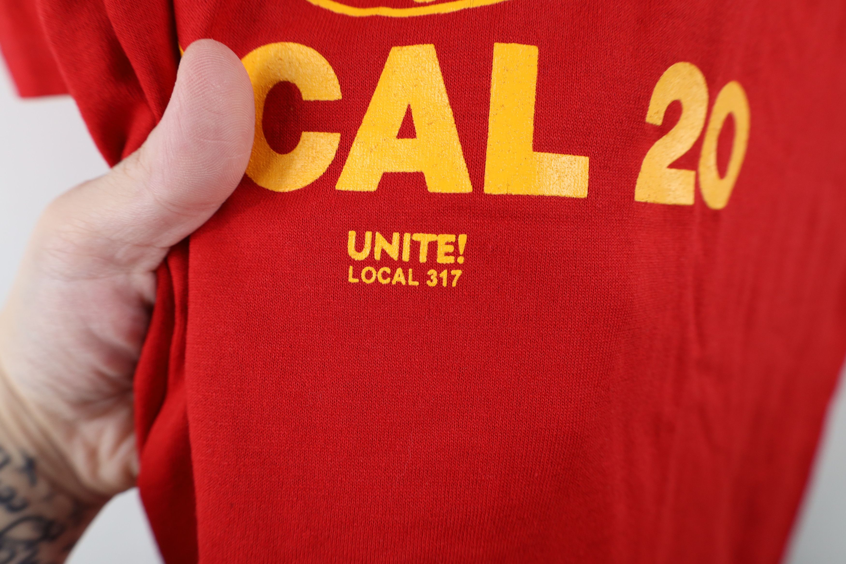 Vintage Vintage 90s Union Spell Teamsters Local 20 Union T-Shirt USA Size US XL / EU 56 / 4 - 5 Thumbnail
