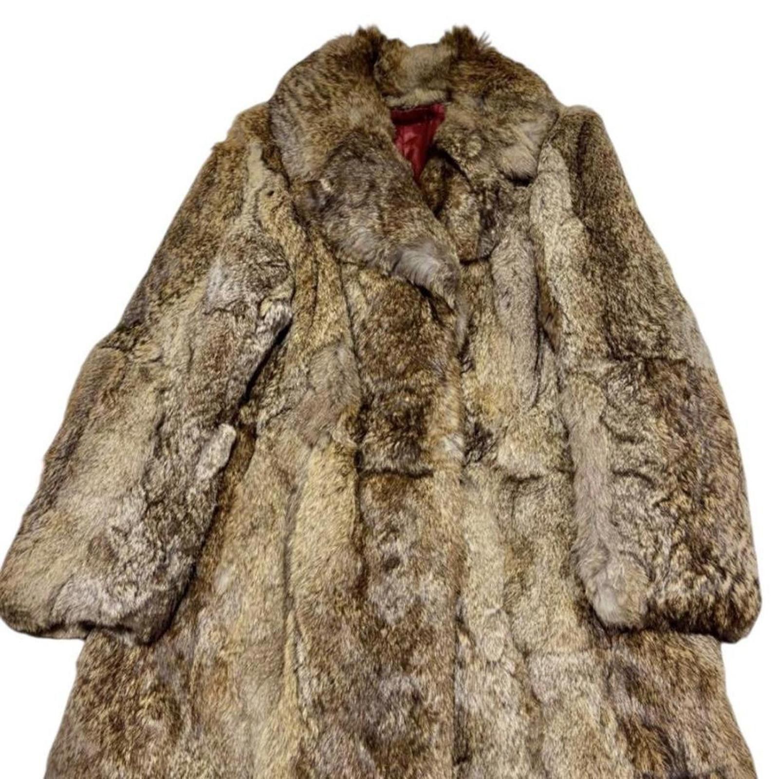 Other Real rabbit fur mob wife style grunge brown fur coat Size XS / US 0-2 / IT 36-38 - 3 Thumbnail