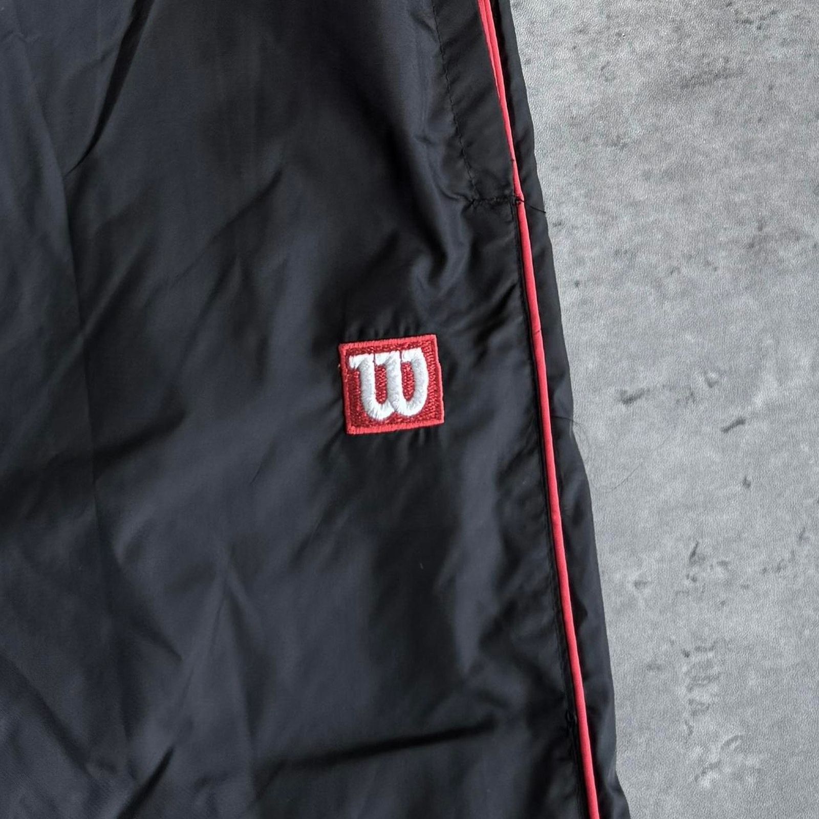 Japanese Brand × Vintage × Wilson Vintage Y2K Baggy Black & Red Grunge Opium Trackpants Size US 34 / EU 50 - 3 Thumbnail
