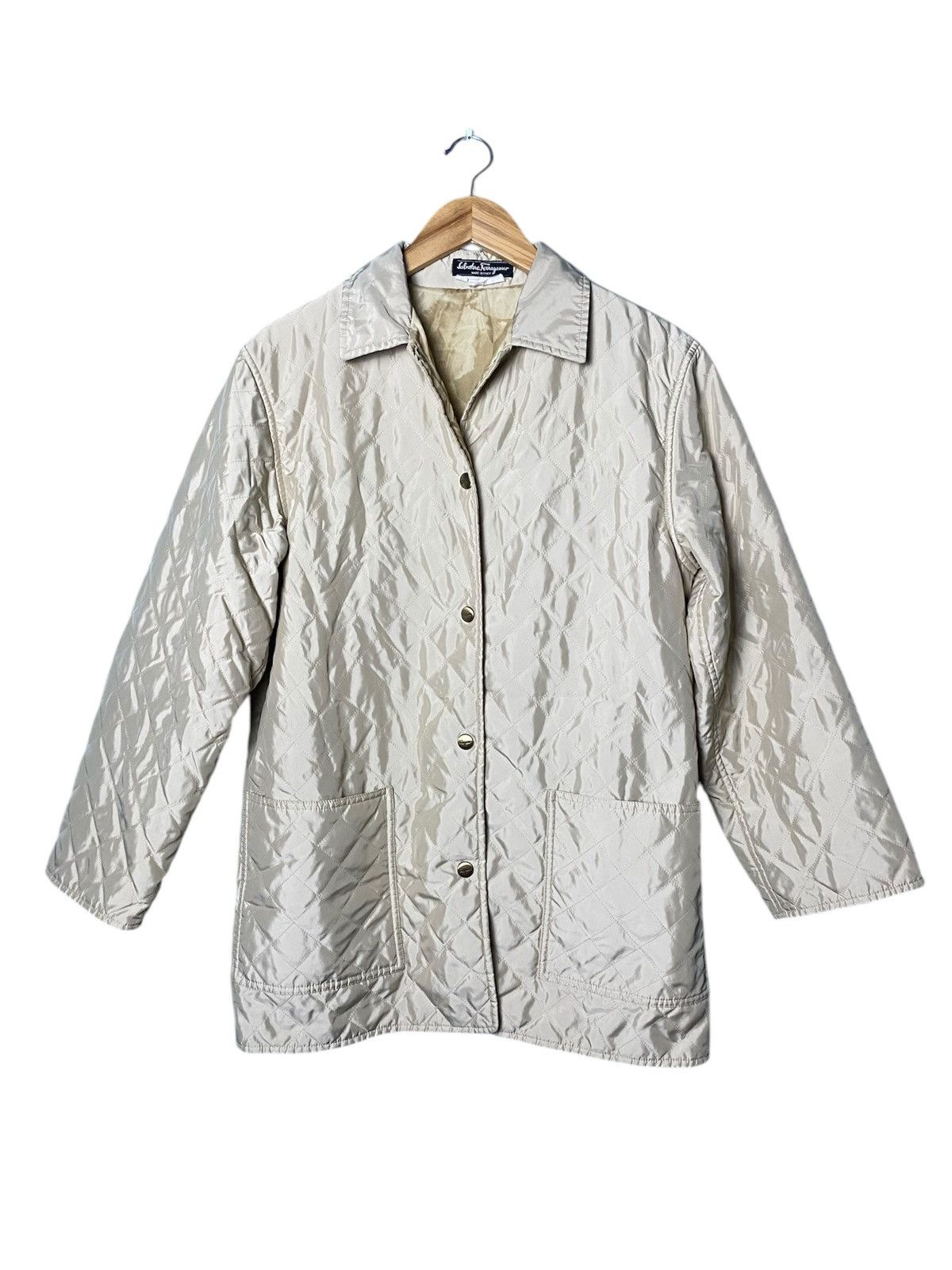 Designer × Salvatore Ferragamo × Vintage Salvatore Ferragamo Man Beige Coat Size US M / EU 48-50 / 2 - 2 Thumbnail