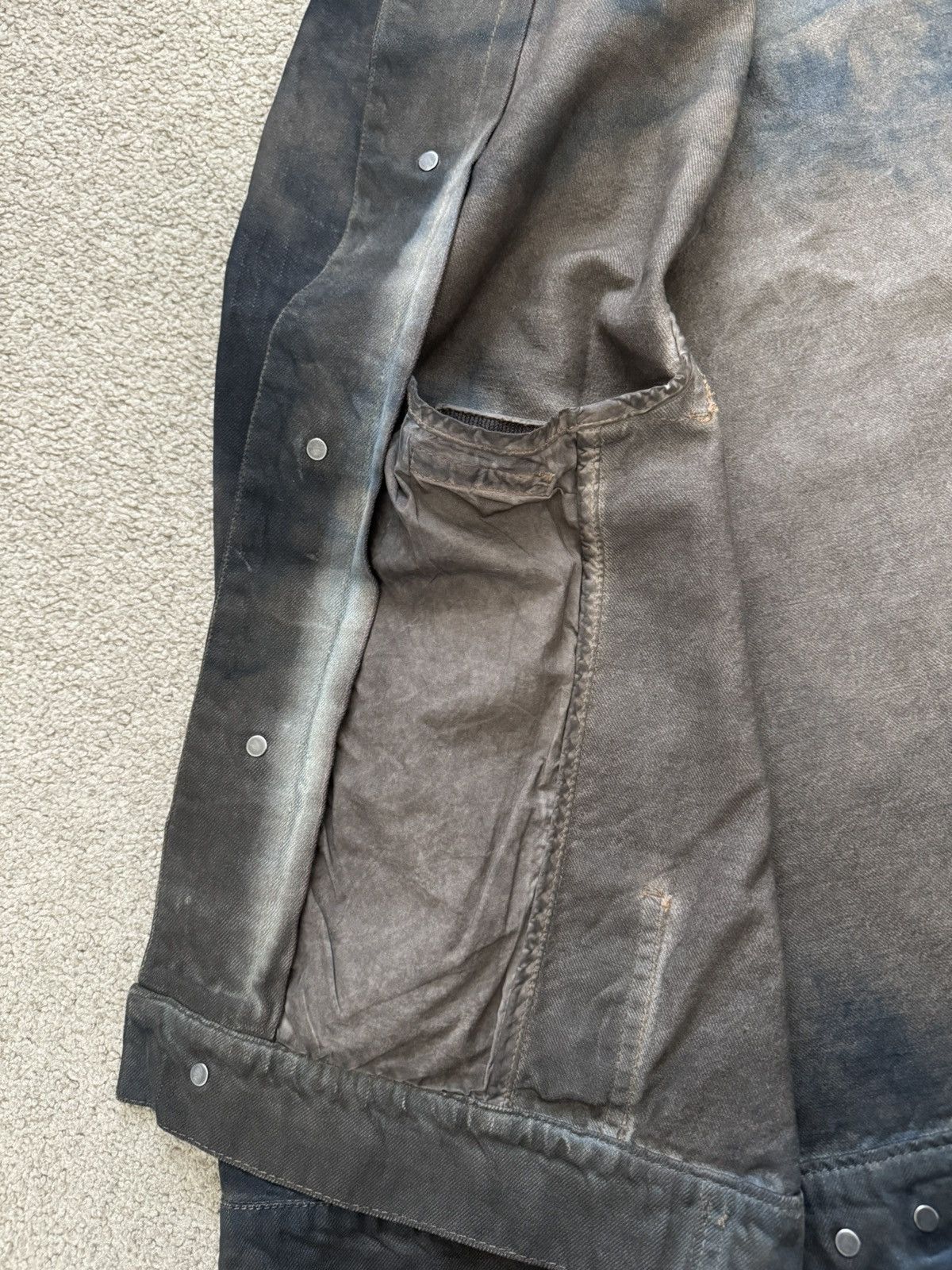 Rick Owens Drkshdw SS15 Rick Owens DRKSHDW Batik Dark Dust Denim Work Jacket Size US S / EU 44-46 / 1 - 7 Thumbnail