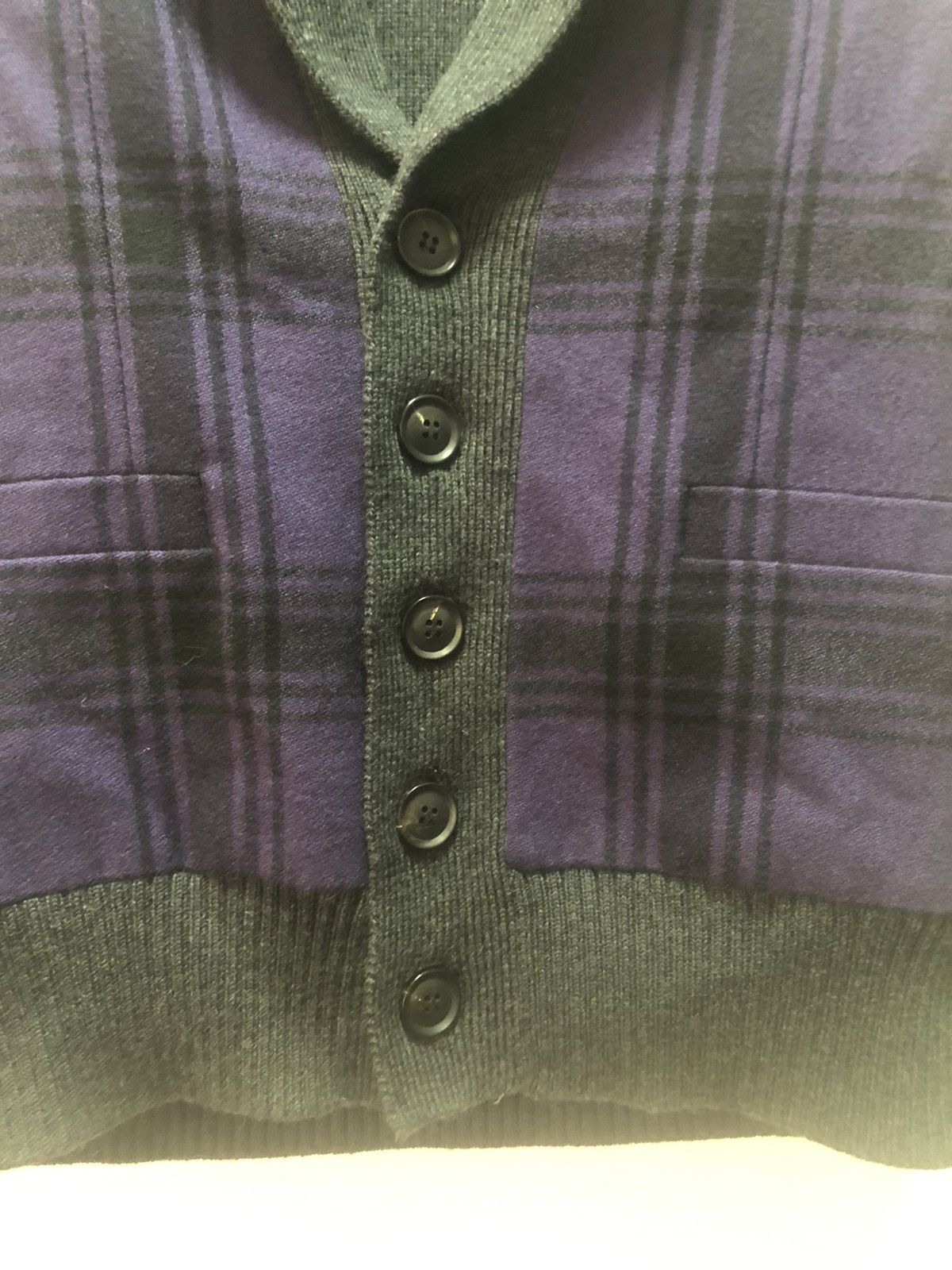 Paul Smith PAUL SMITH Cardigan Sweater Wool Plaid Size US M / EU 48-50 / 2 - 2 Thumbnail