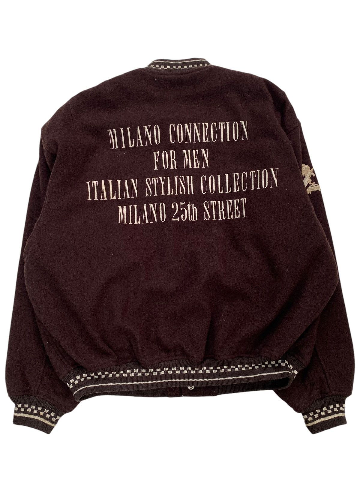 Vintage Vtg Milano Connection Wool Varsity Jacket Size US L / EU 52-54 / 3 - 1 Thumbnail