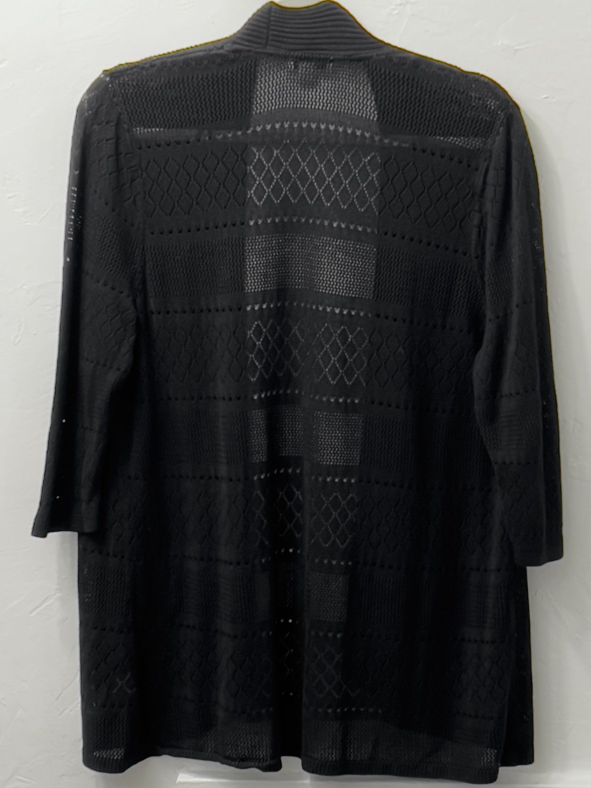 Croft & Barrow Croft & Barrow® Pointelle Open-Front Black Cardigan Size XL / US 12-14 / IT 48-50 - 5 Thumbnail