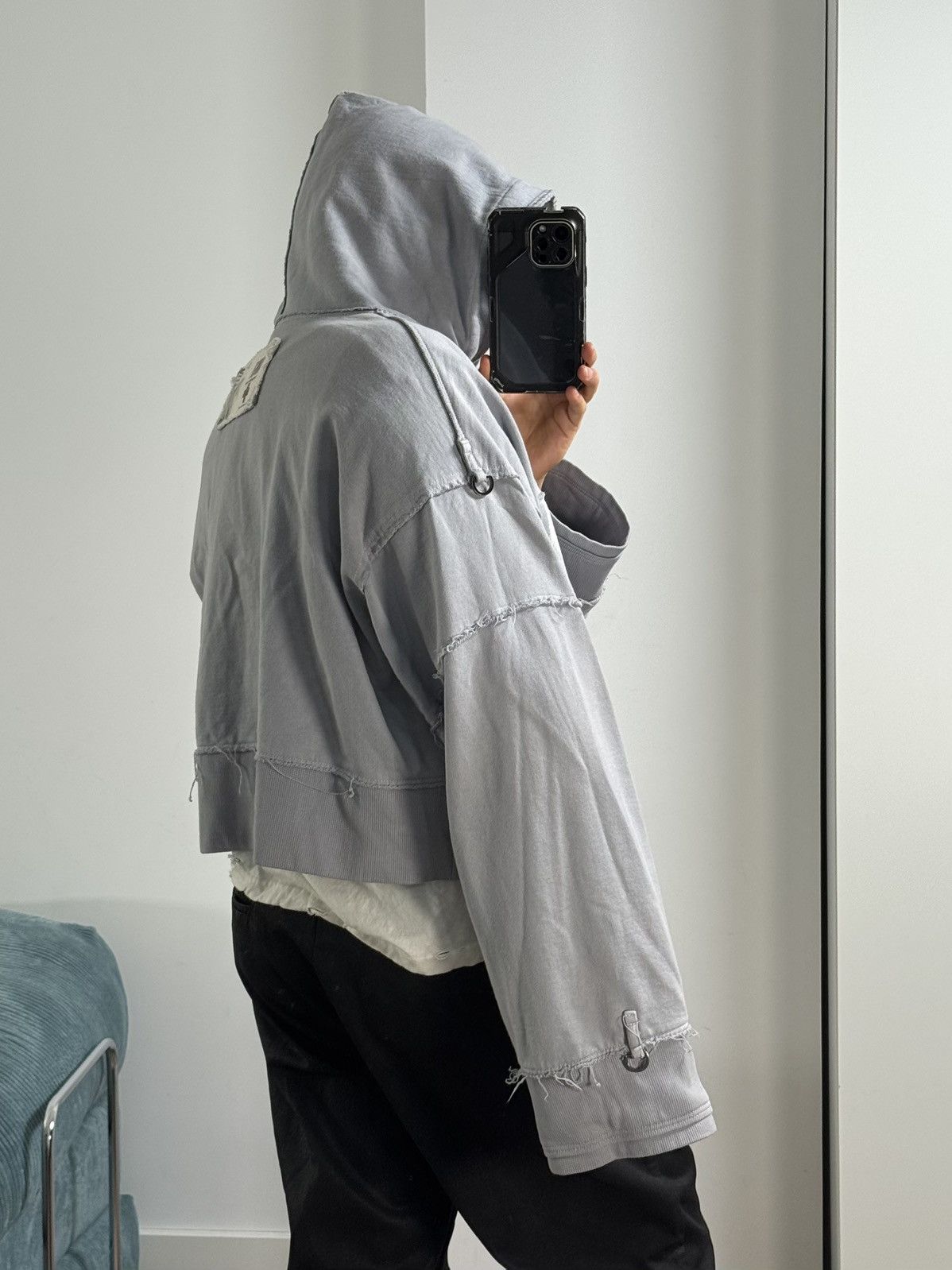 SHINE LUXURY RARE “MARTYR LOREM” Cropped Bondage Hoodie - Light Lavander Size US L / EU 52-54 / 3 - 7 Thumbnail