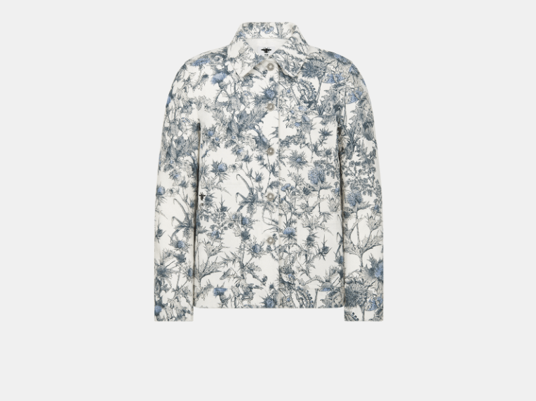 Dior o1w1db10326 512V16 Caro Jacket in White/Blue Size M / US 6-8 / IT 42-44 - 1 Thumbnail