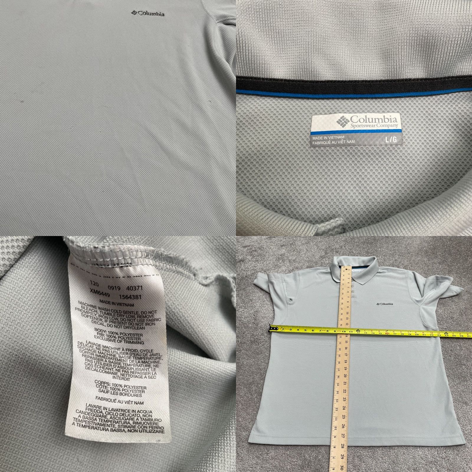 Vintage Columbia Polo Shirt Mens Large Gray Short Sleeve Omni-Shade Perfect Cast PFG Size US L / EU 52-54 / 3 - 8 Thumbnail