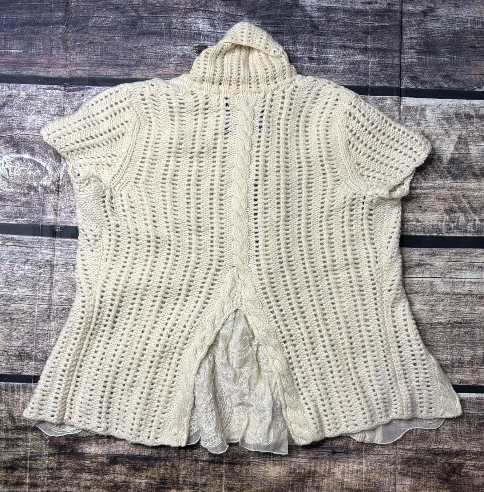Anthropologie Guinevere Anthropologie Womens S Ivory Lambswool Cashmere Size S / US 4 / IT 40 - 3 Thumbnail