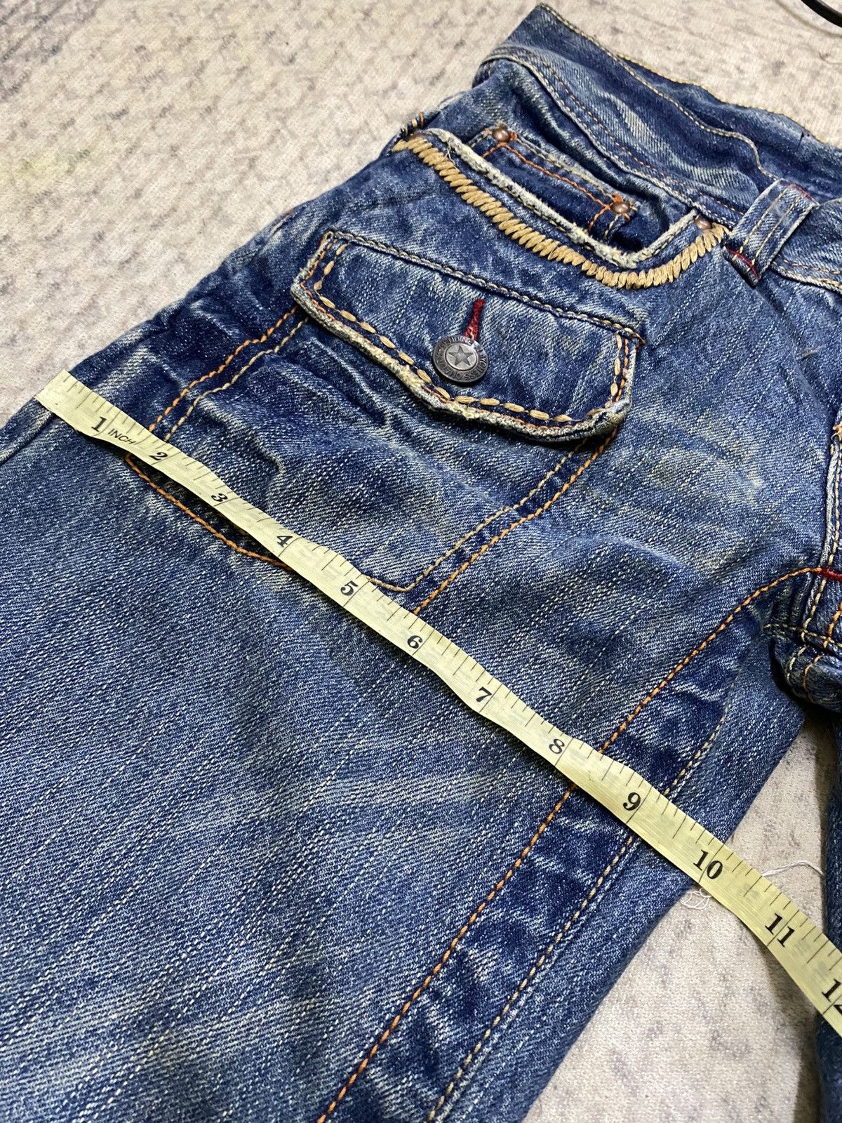 Japanese Brand True Religion Design Flared Bell Bottom Distressed Jean Size US 29 - 19 Thumbnail