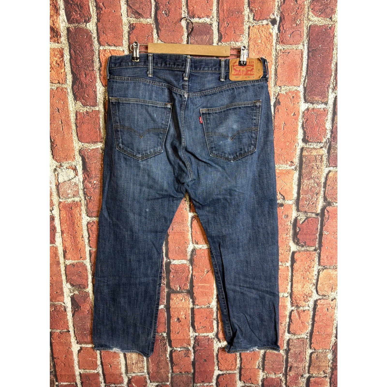 Levi's Levi's Men's 501 Original Straight Jeans Dark Wash 38x30 Denim Cotton Button 38 Regular Blue Inseam 30 Men Size US 38 / EU 54 - 3 Thumbnail