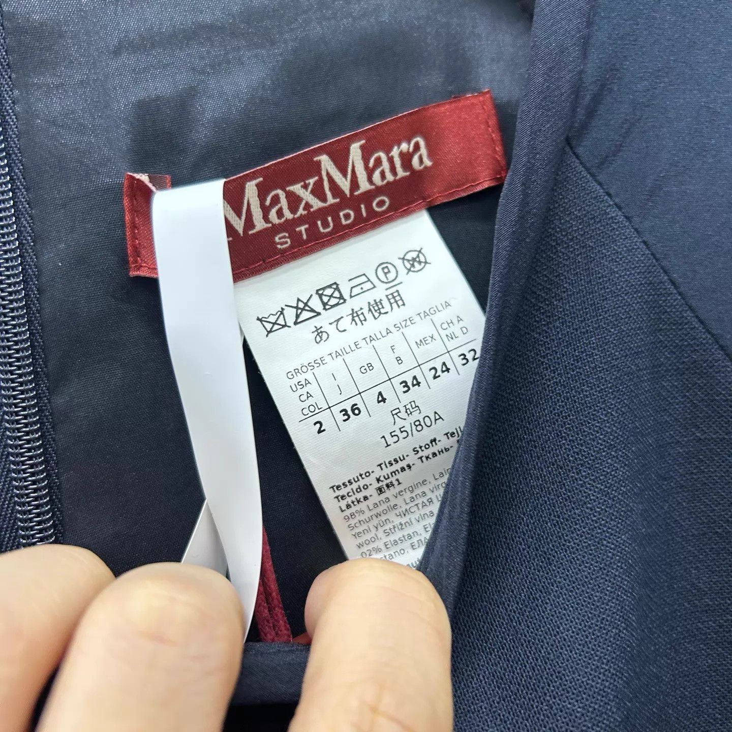 Max Mara Maxmara new with tags navy blue long sleeve dress 36 Size XS / US 0-2 / IT 36-38 - 4 Thumbnail