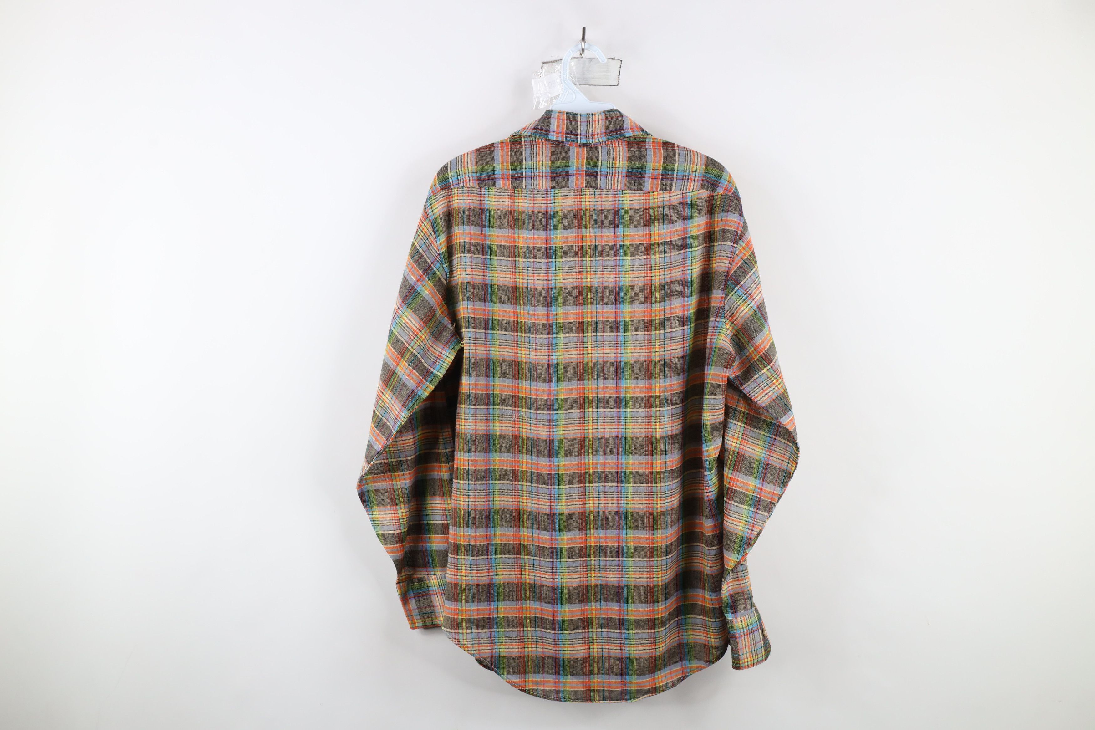 Vintage Vintage 70s Streetwear Plaid Knit Tapered Button Shirt USA Size US M / EU 48-50 / 2 - 10 Thumbnail
