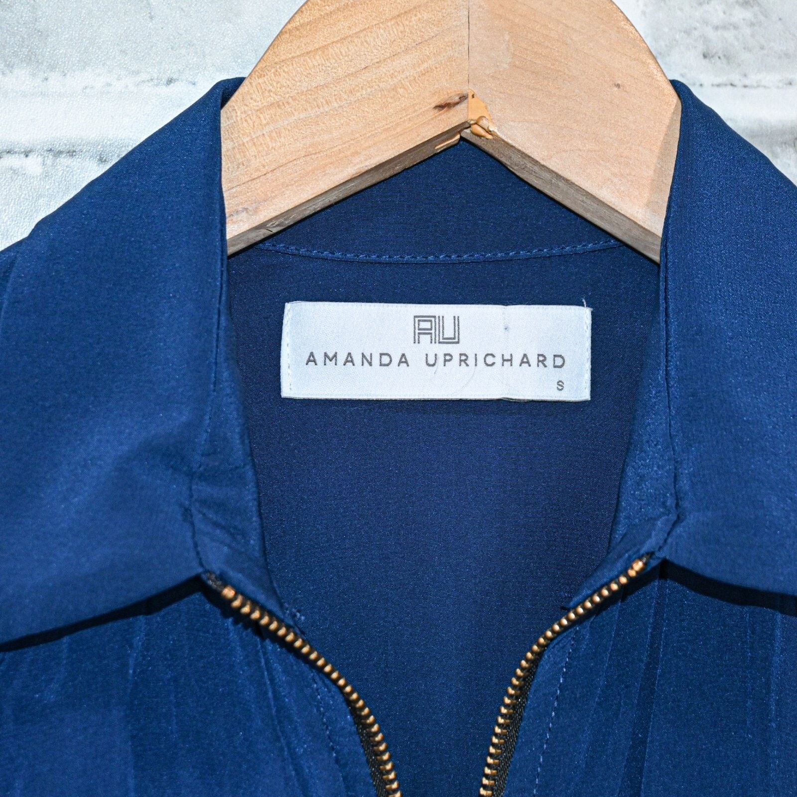 Amanda Uprichard Amanda Uprichard Women's 100% Silk zip front blouse in blue Size S / US 4 / IT 40 - 3 Thumbnail
