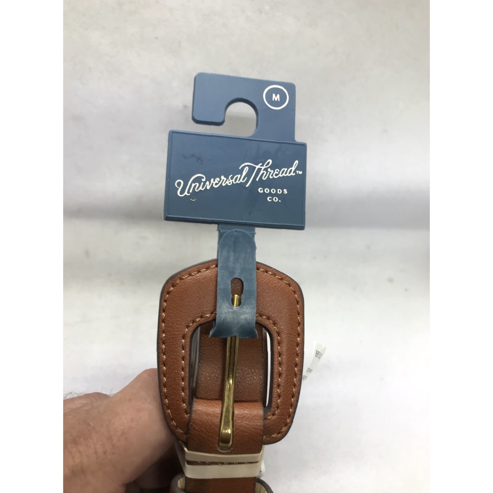 Vintage Universal Thread Goods Co Womens Belt M 36" X 7/8" Light Brown Faux Leather Buckle Adjustable Size ONE SIZE - 3 Thumbnail