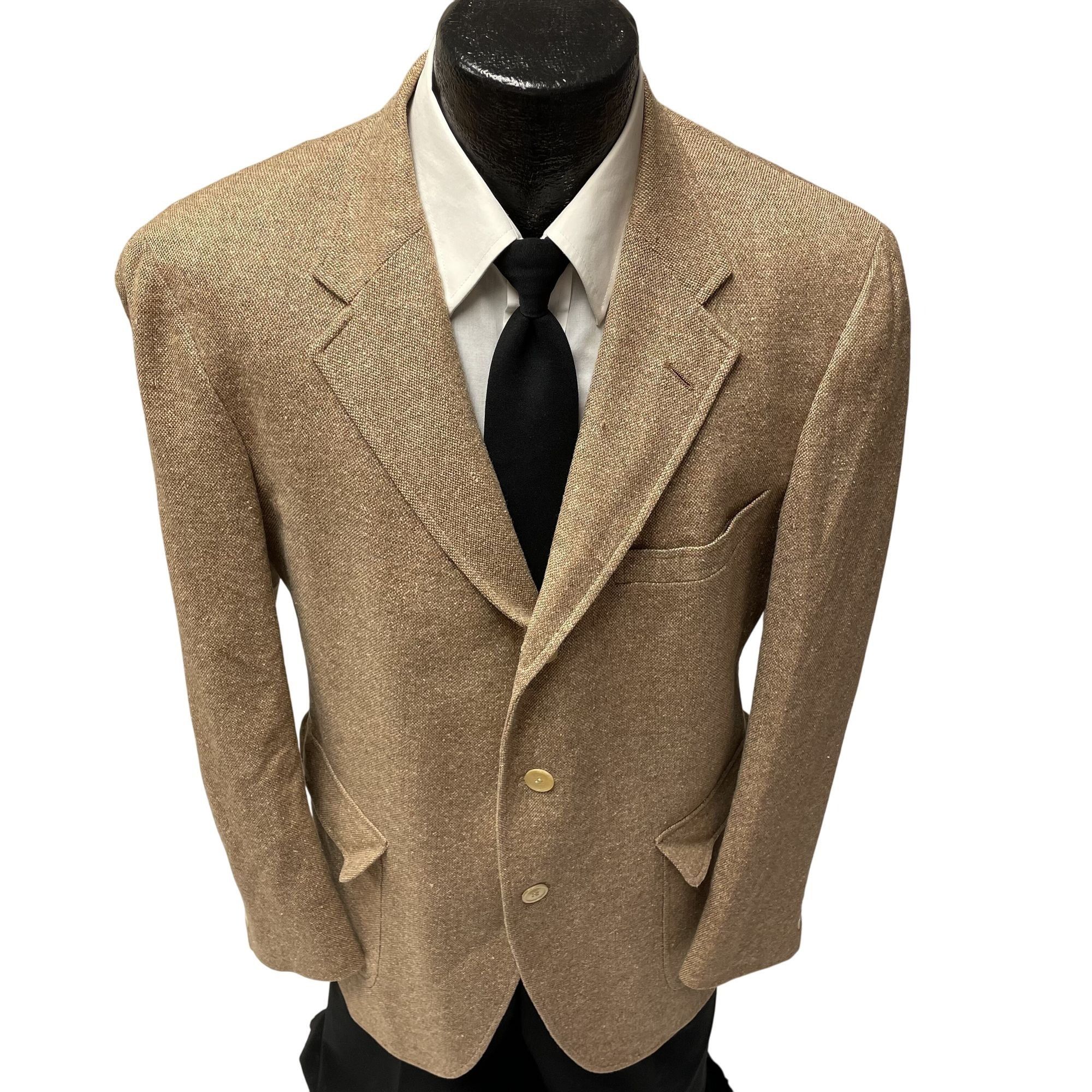 Jos. A. Bank Vintage 60’s Jos A Bank Tan Sport Coat DONEGAL TWEED Jacket Size 42R - 1 Thumbnail