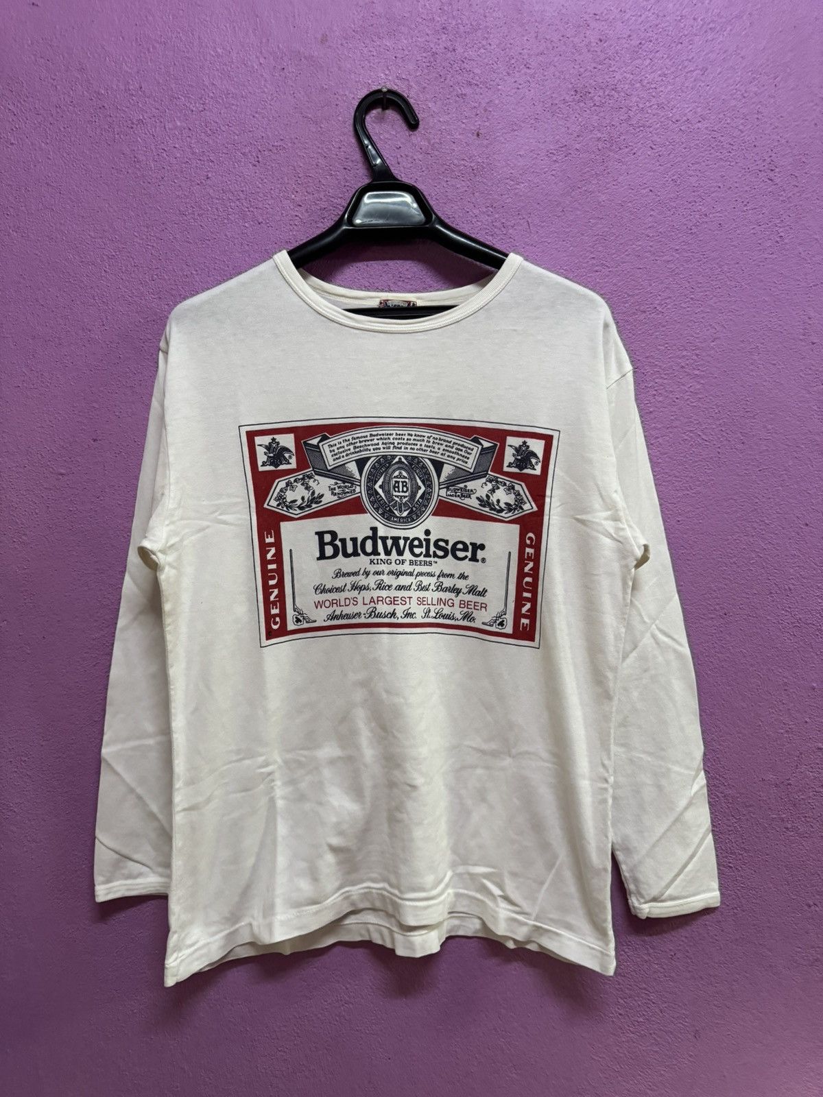 Budweiser Vintage Budweiser Long Sleeves Size M Size US M / EU 48-50 / 2 - 1 Thumbnail