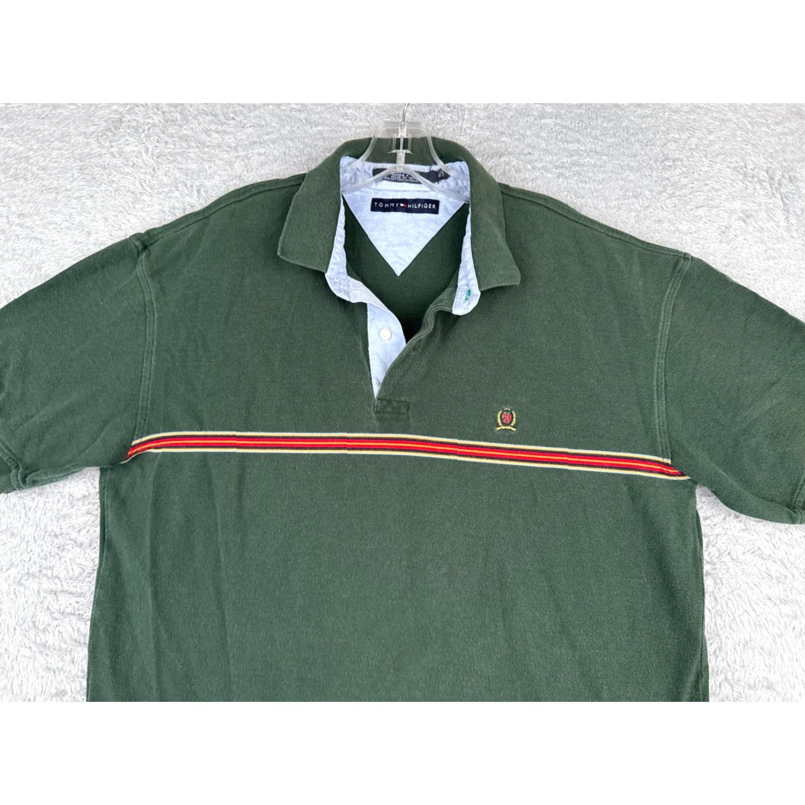 Tommy Hilfiger Tommy Hilfiger Green Polo Shirt Men XL Short Sleeve Cotton Slim Fit Activewear Size US XL / EU 56 / 4 - 4 Thumbnail