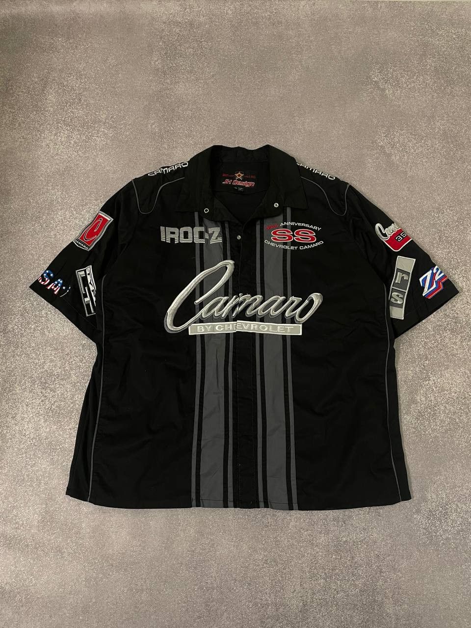 Jeff Hamilton Vintage Jeff Hamilton Camaro Big Logo Chevrolet Racing shirt Size US XXL / EU 58 / 5 - 1 Thumbnail