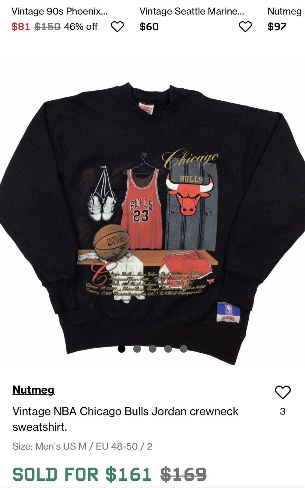Nutmeg JORDAN/CHICAGO BULLS from THE 90’s | CLEAN | VINTAGE | RARE Size US XL / EU 56 / 4 - 4 Thumbnail