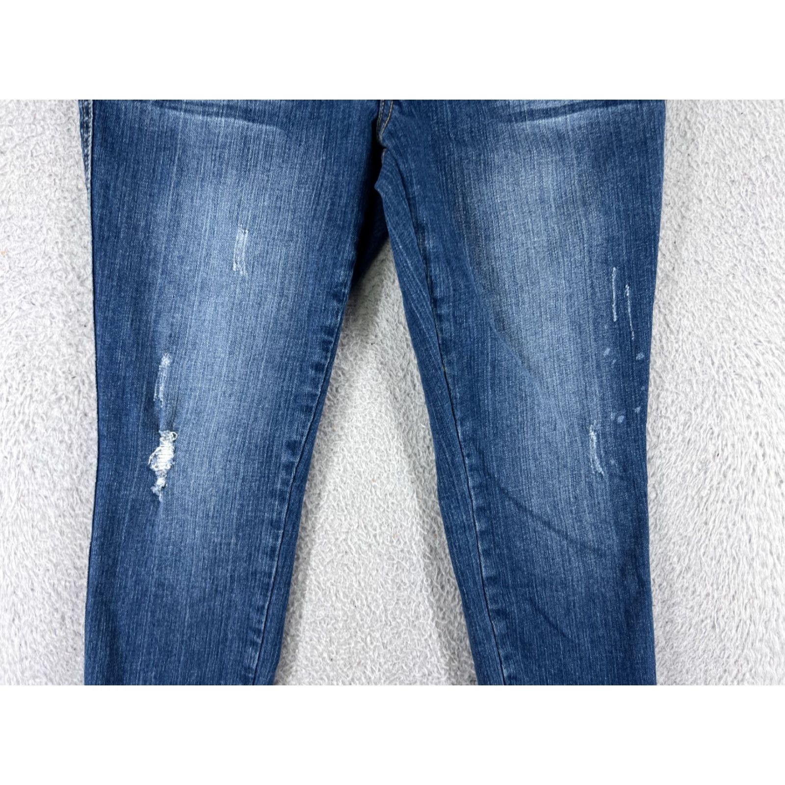 Vintage Seven7 Jeans Women 6 Blue Denim Skinny Distressed Ankle Zip - Regular Rise Cotton Blend 5-Pocket Denim Jeans Women XS-XL? Size 28" / US 6 / IT 42 - 6 Thumbnail