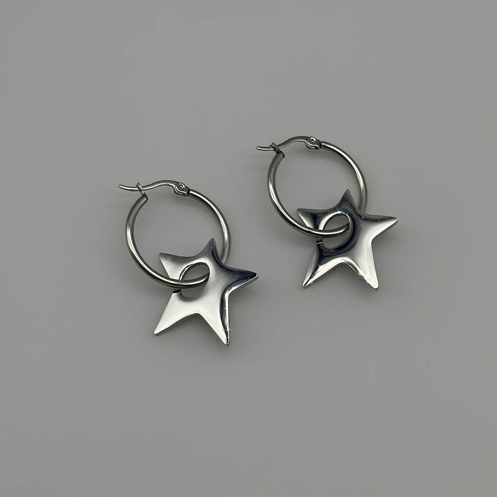 Jewelry Aesthetic Stainless Steel Star Irregular Earring Size ONE SIZE - 2 Thumbnail