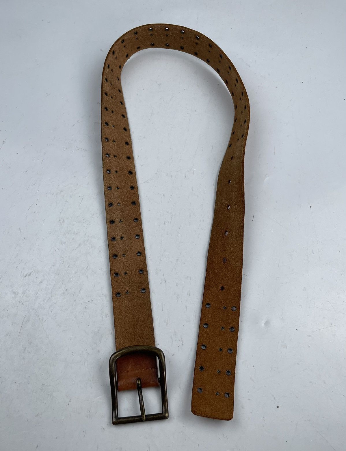 Japanese Brand studded leather belt tc34 Size 32 - 6 Thumbnail