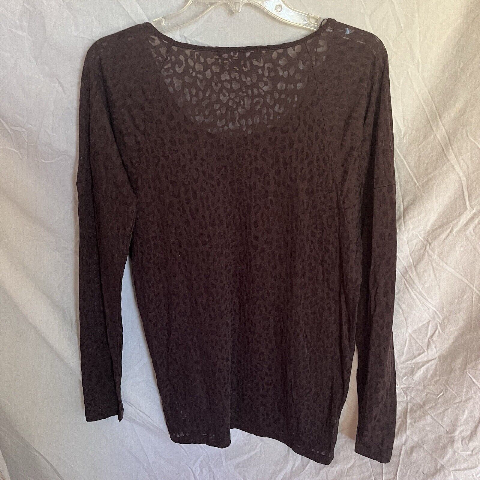 Michael Kors Sheer Cheetah Print Brown Long Sleeved Tshirt EUC Size S / US 4 / IT 40 - 7 Thumbnail