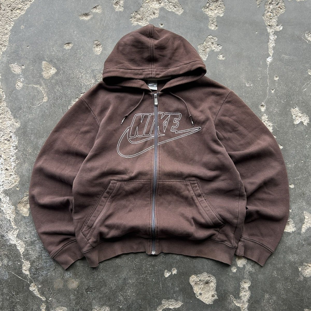 Vintage Y2K Nike Mocha Brown Zip Hoodie