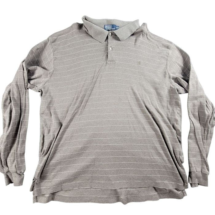 Polo Ralph Lauren Polo By Ralph Lauren Mens 2XLT Brown Long Sleeve Polo
