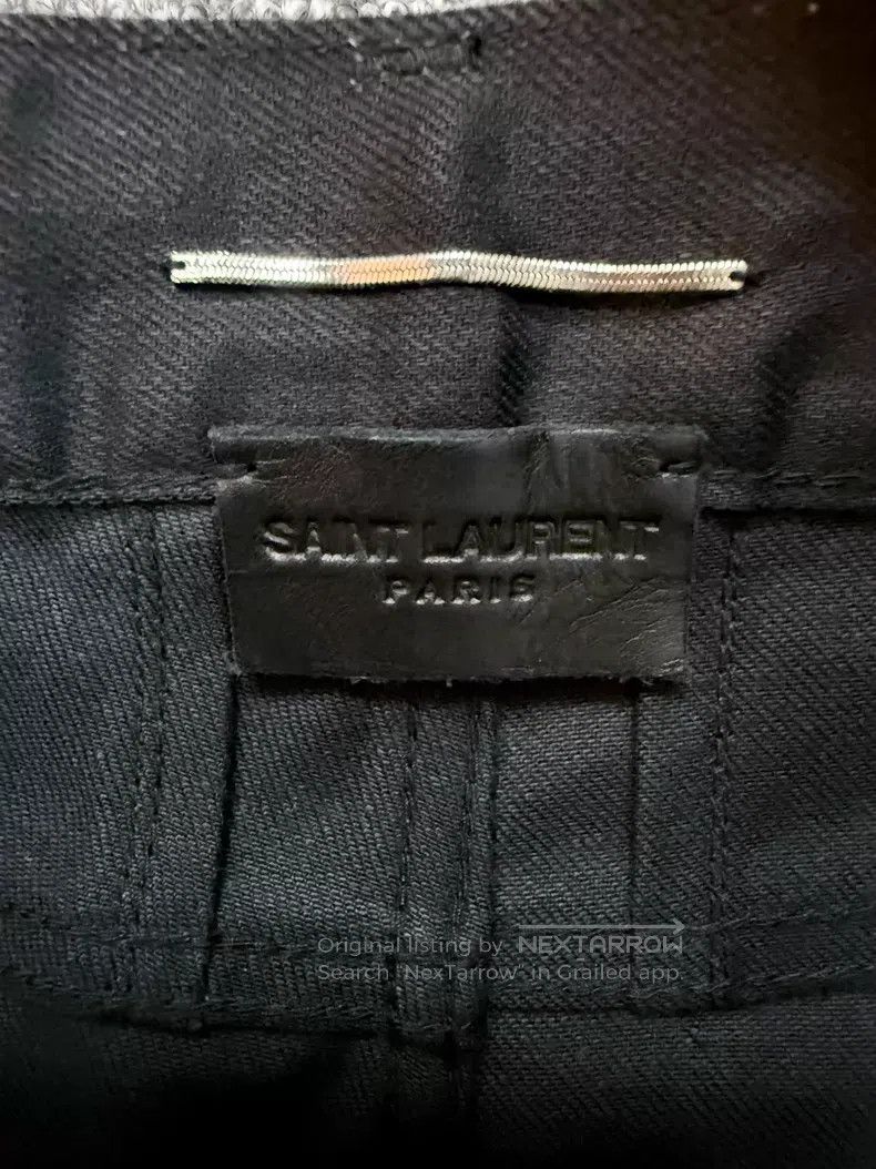 Saint Laurent Paris Saint Laurent Paris Black Knife Cut Destroyed Denim Jeans Size US 26 / EU 42 - 4 Thumbnail