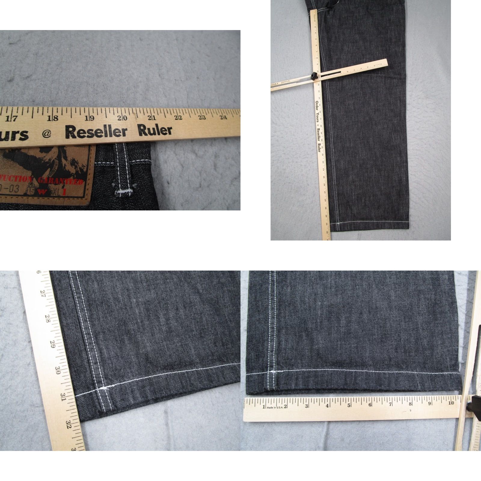 Tenderloin TENDERLOIN Jeans Mens XL Black Cinch Back Denim 5-Pocket Relaxed High Rise Baggy Made in Japan Size US 36 / EU 52 - 8 Thumbnail