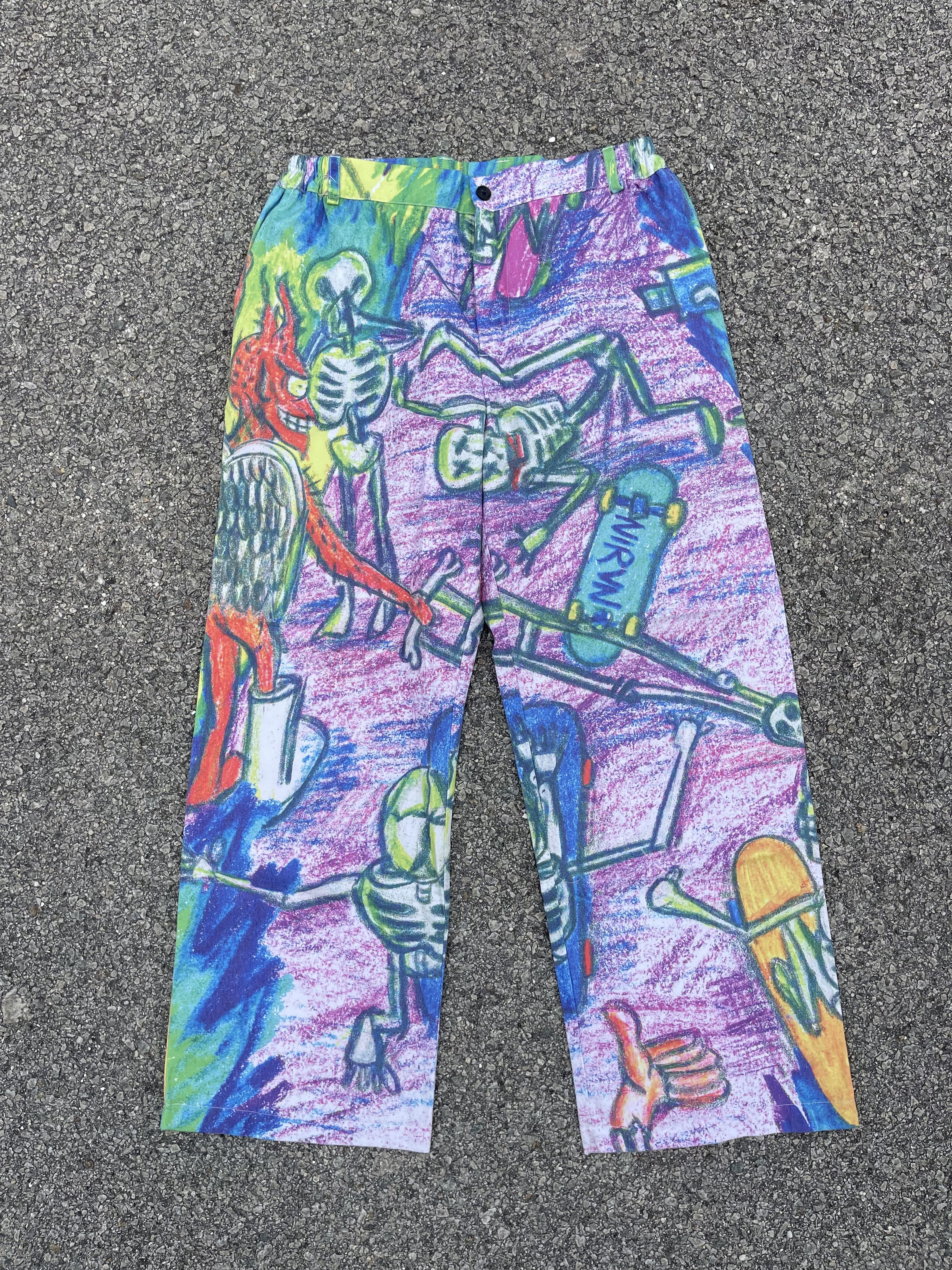 Nirvana “Skull Skater” Fullprint OVP Artwork Trouser Baggy Size US 30 / EU 46 - 1 Thumbnail