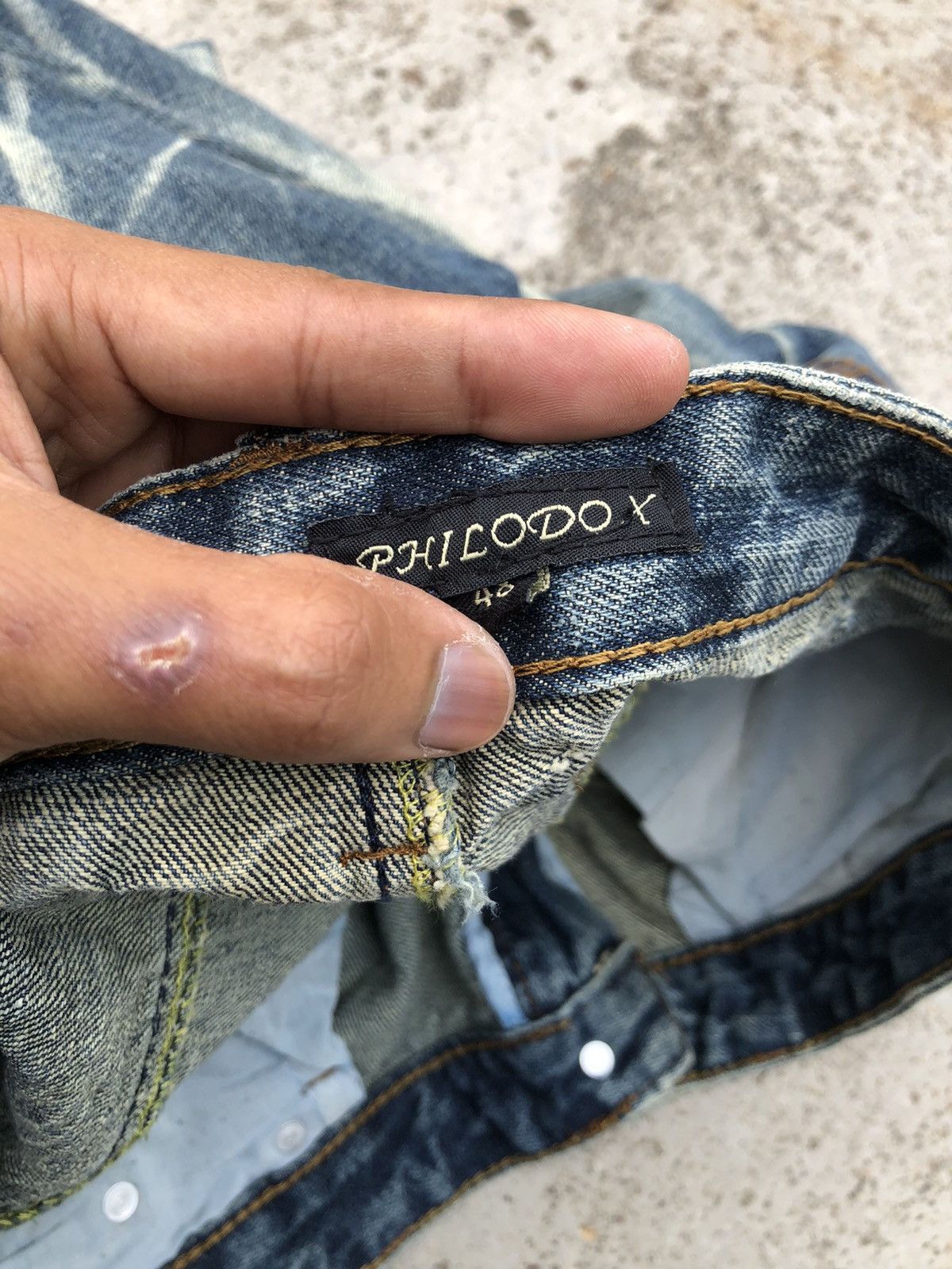 Japanese Brand FLARED WASHED BLUE DENIM BY PHILODO X Size 30" / US 8 / IT 44 - 3 Thumbnail